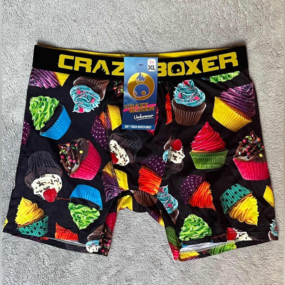 Crazy Boxer Cupcake print boxer briefs